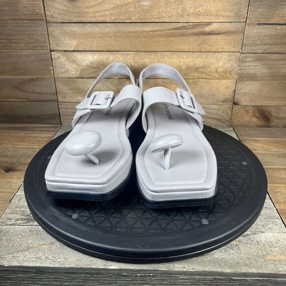 Jeffrey Campbell Women’s Size 6 Vanderbilt Toe Post Gray Sandals Square Toe - Picture 2 of 10